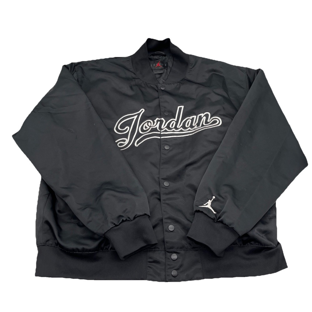 Nike‎ Jordan Script Varsity Bomber Jacket Black XL Jumpman FN4659-010